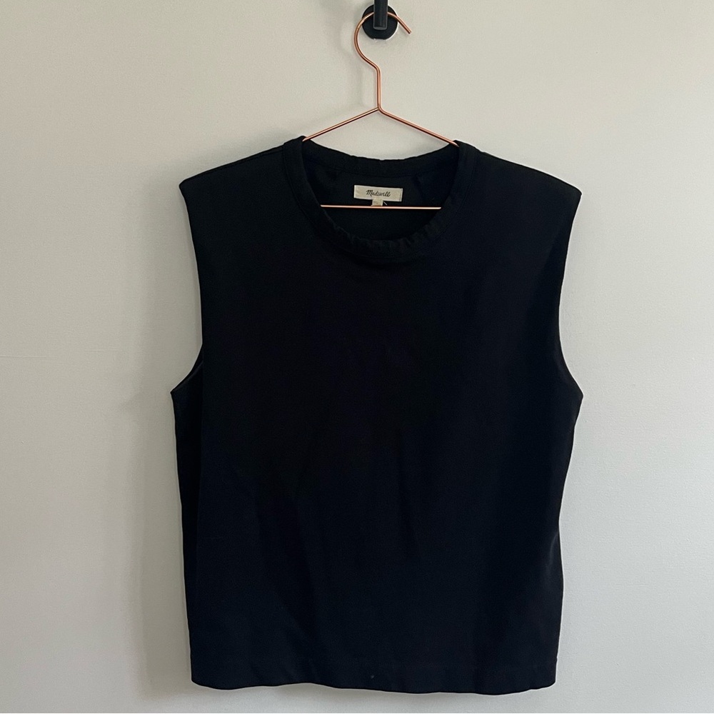 Madewell Black Sleeveless Crewneck Tank